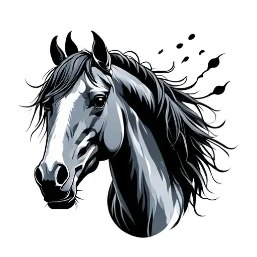Japanese Horse tattoo design idea