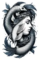Pisces And Virgo Combined tattoo design idea