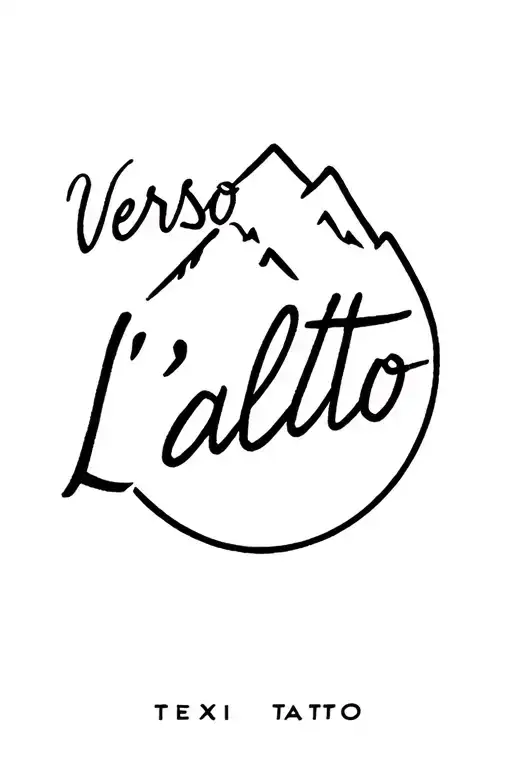 "Verso L'alto" trail running mountain tattoo design idea