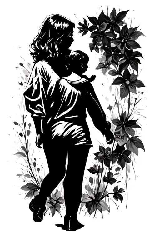 step daughter shadow walking tattoo design idea