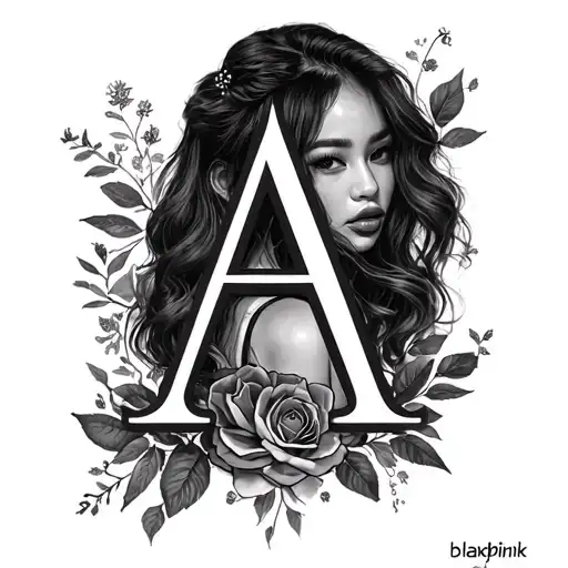 blackpink,jennie,letter A tattoo design idea