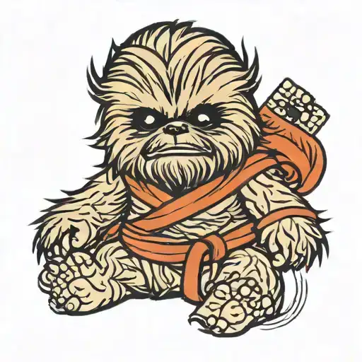 Baby Chewbacca, Jiu Jitsu Black Belt tattoo design idea