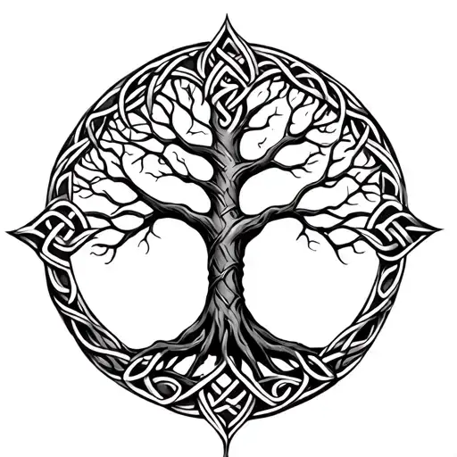 Celtic Tree Of Life symbol tattoo design idea