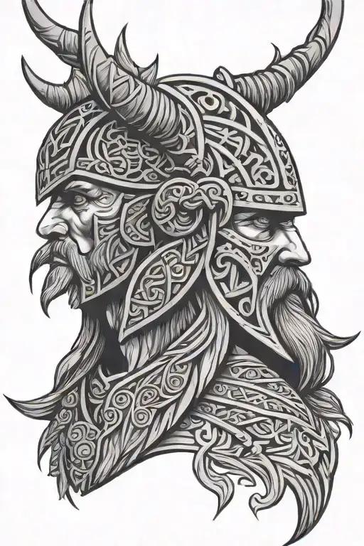 tribal viking tattoo design idea