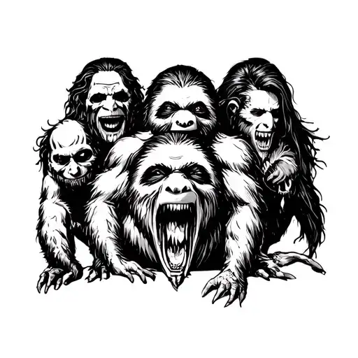 Small band tattoo of Gluttony, Lust, Sloth, Greed, Envy and Wrath  tattoo design idea