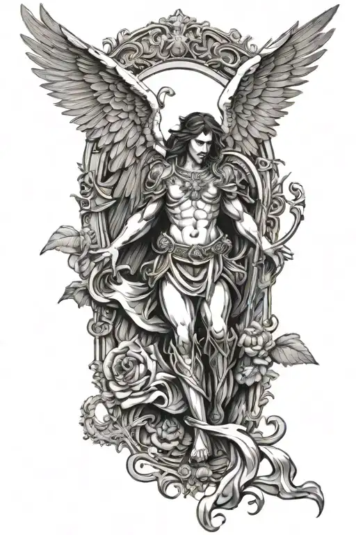 arch angel michael tattoo design idea