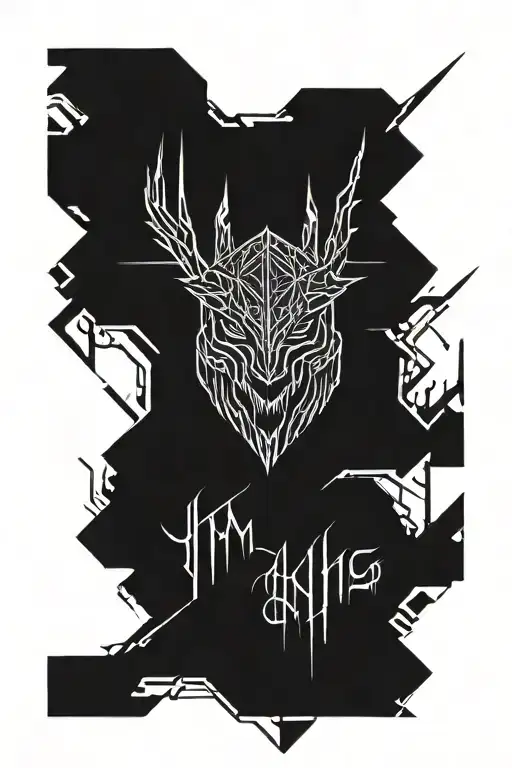 lich king caligraphy tattoo design idea
