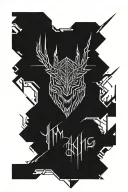 lich king caligraphy tattoo design idea