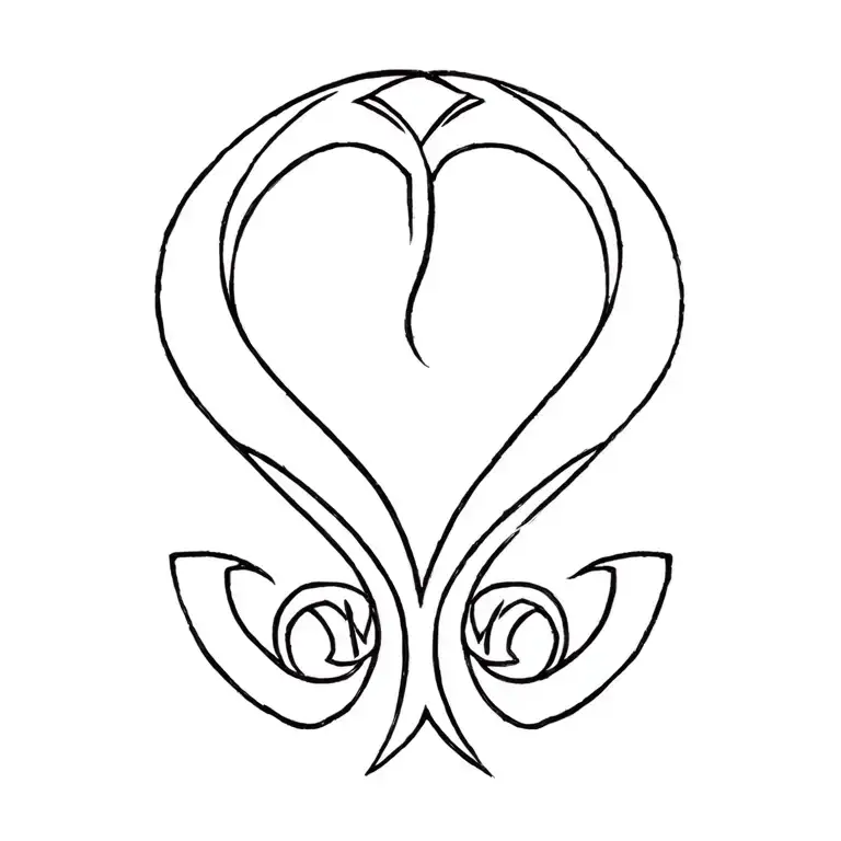 upside-down Celtic sankofa tattoo design idea