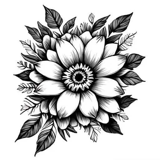 flower with mexican aztec patterns band  tattoo design idea