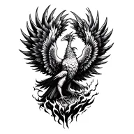 phoenix rising from the ashes tattoo design idea