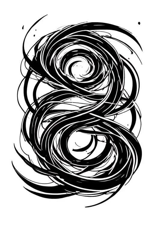 suminagashi lines spiral pattern tattoo design idea