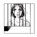 sad girl behind bars tattoo design idea
