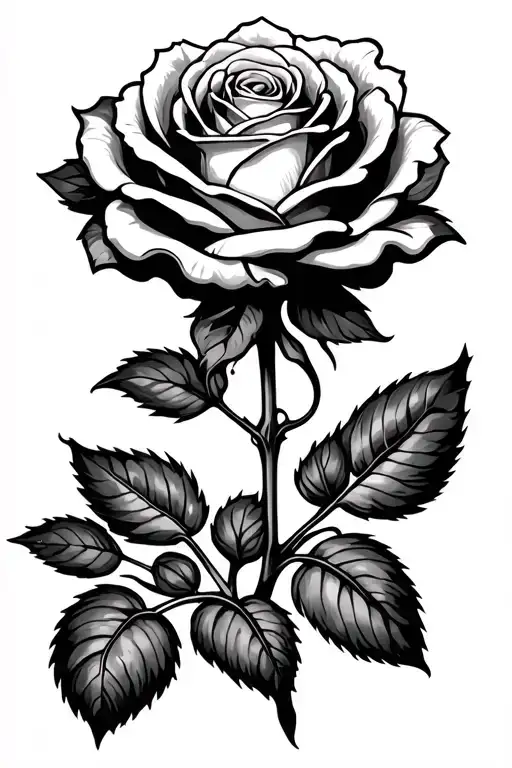 rose on rod tattoo design idea