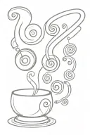 gong, singing bowl and sound spiral tattoo design idea