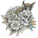 student studying tattoo design idea