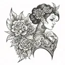 student studying tattoo design idea