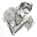 student studying tattoo design idea
