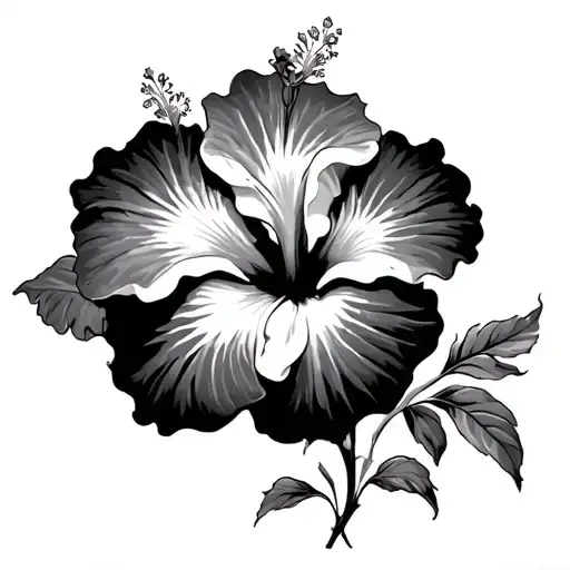 hibiscus flowers, the island of Abaco Bahamas, the number 30 tattoo design idea
