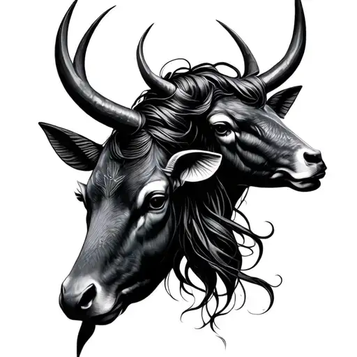 taurus woman zodiac sign and pisces male zodiac sign tattoo design idea
