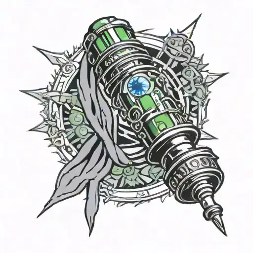 sonic screwdriver doctor who with scarf wrapped tattoo design idea