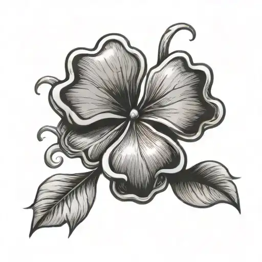 five leaf clover tattoo design idea