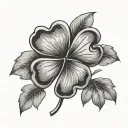 five leaf clover tattoo design idea