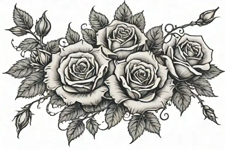 writing "rage,rage against the dying of the light" with small roses interwined in the writing tattoo design idea