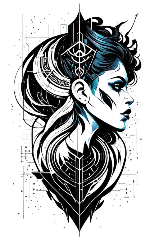 ares as a women tattoo design idea
