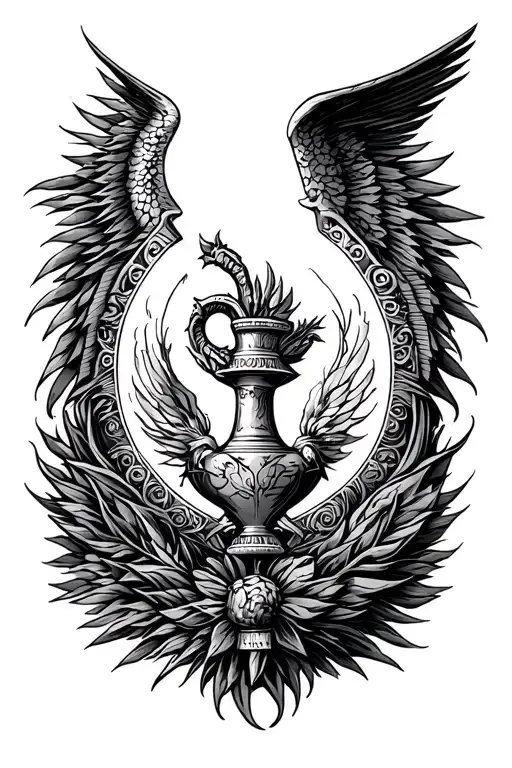 Symbol of ligth paradise and victory tattoo design idea
