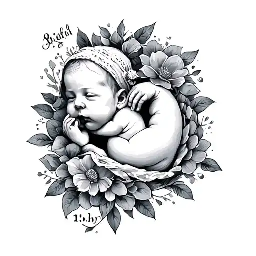 Child Birth Date tattoo design idea