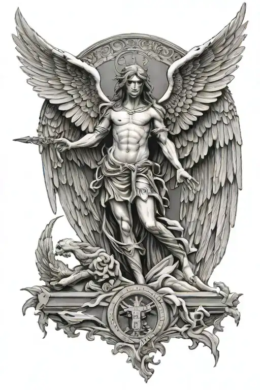 arch angel michael tattoo design idea