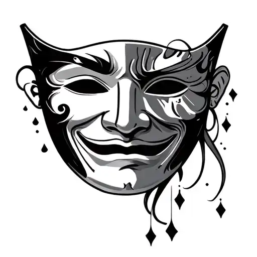Happy And Sad Mask tattoo design idea