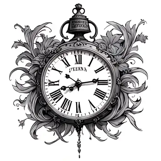 Vienna clock tattoo with the word as the numbers for the clock tattoo design idea