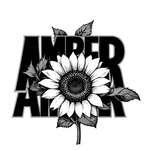 "Amber" Manly Sunflower tattoo design idea