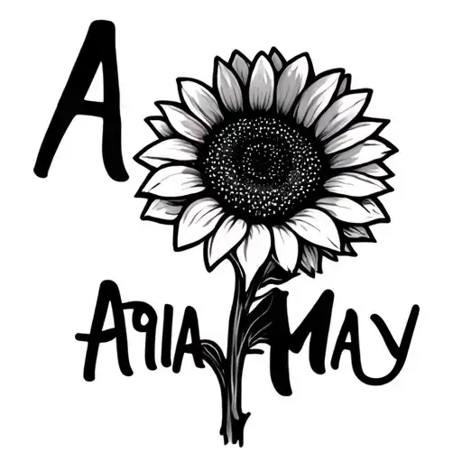 "Aria May" sunflower growing tattoo design idea