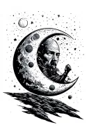 man on the moon inside tattoo design idea