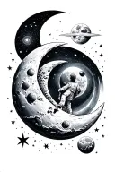 man on the moon inside tattoo design idea