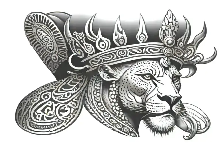 African king tattoo design idea