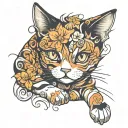 Calico cat tattoo design idea