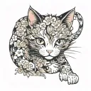 Calico cat tattoo design idea