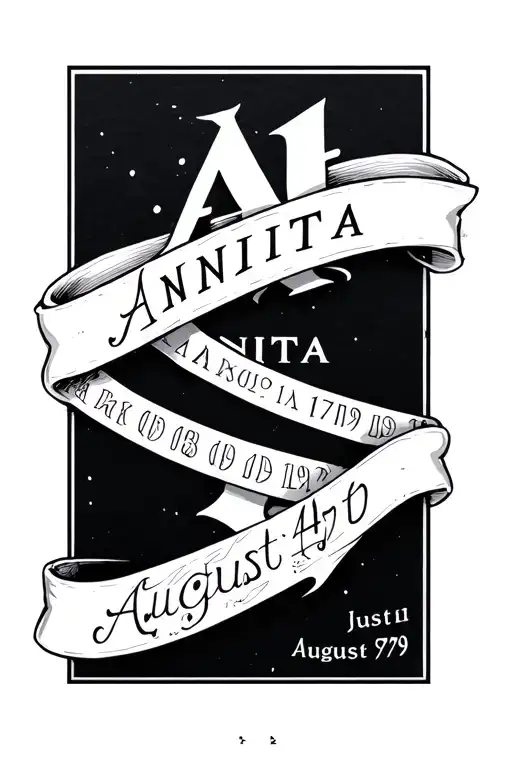 roman numerlas tattoo saying anita in the middle with her birth date  being august 4th 1979 but just the numbers and nam tattoo design idea