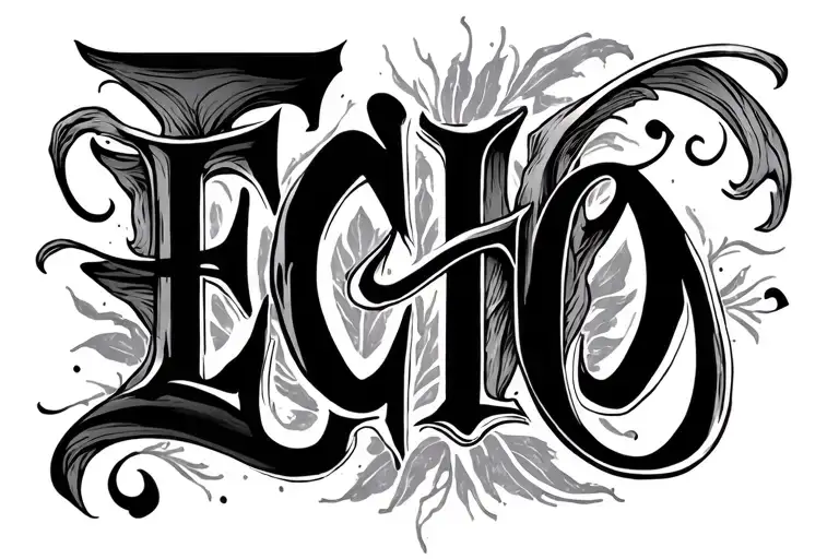 the word ECHO simple tattoo tattoo design idea