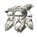 Aristotle, plato, and socrates tattoo design idea