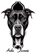"Ada James" pitbull ears outline tattoo design idea
