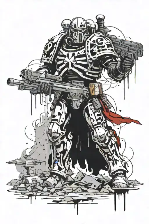 wh40k black templar and death korps of krieg tattoo design idea