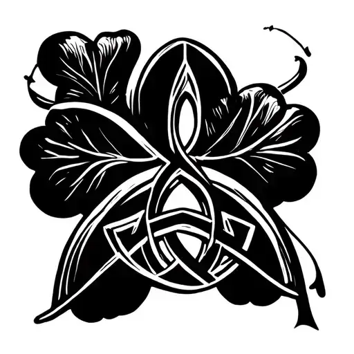 Three leaf clover and triquetra tattoo tattoo design idea