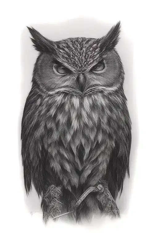 native american wizard owl tattoo design idea