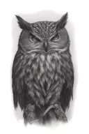 native american wizard owl tattoo design idea