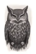 native american wizard owl tattoo design idea